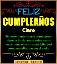 Frases de Cumpleaños Clare